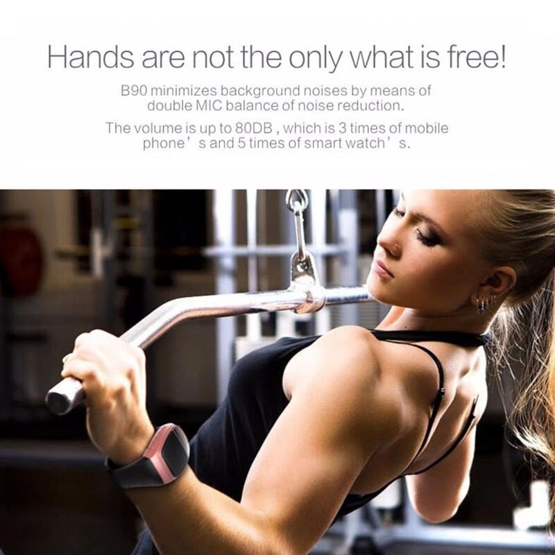 Bluetooth Speaker Sport Smart Horloge B90 Handsfree Call Tf Kaart Spelen Fm Radio Zelfontspanner Draadloze Tijd display