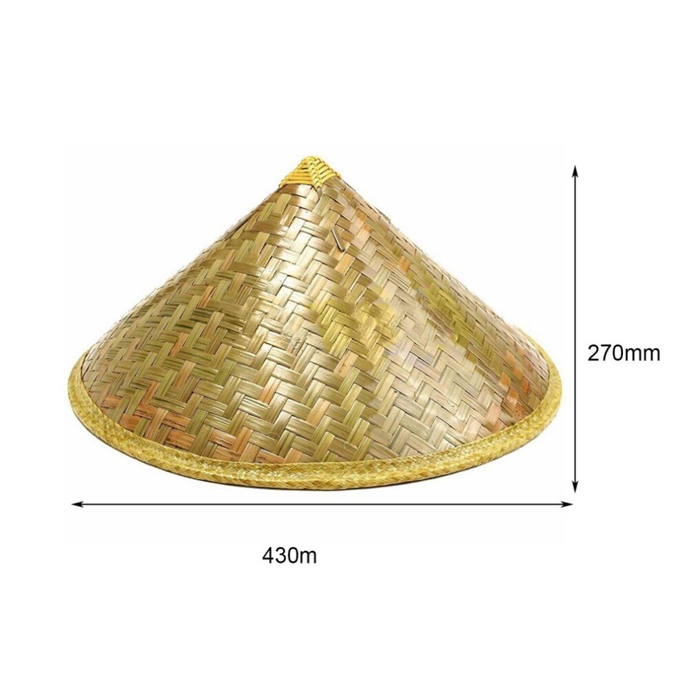 Retro chino de bambú de mimbre sombrero de pescador tejido hecho a mano de paja sombrero del cubo turismo lluvia tapa baile accesorios de pesca sombrilla sombrero