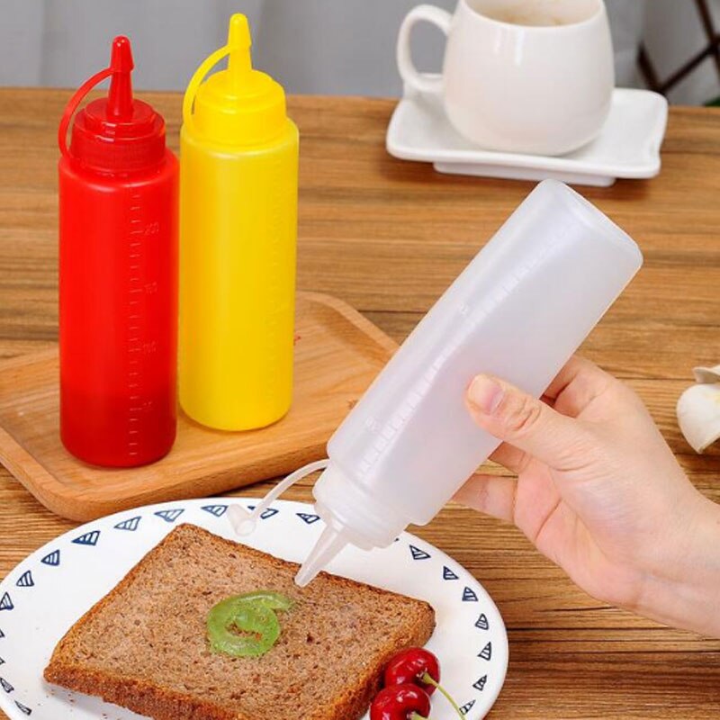 240ml/360ml pressar sallad ketchup sås flaska press dispenser cruet flaskor köketillbehör köksredskap