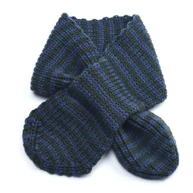 Lente herfst winter gebreide wol kinderen cross sjaal strepen warm unisex jongens meisjes baby kraag hals sjaals: navy