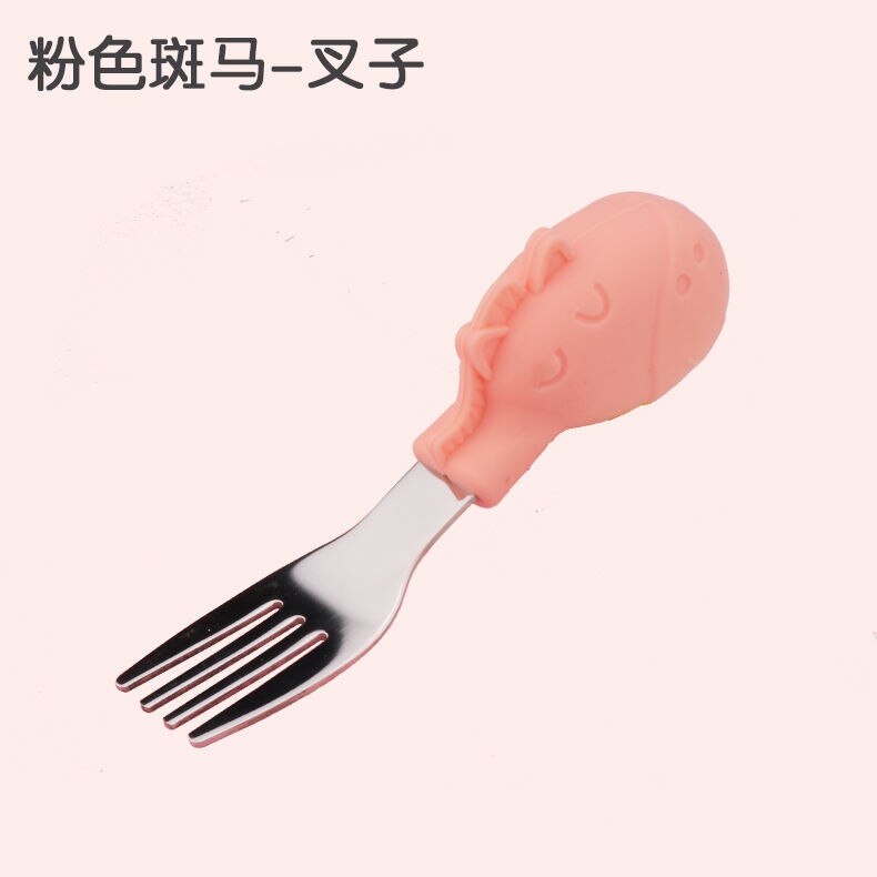 Baby Gadgets Tableware Set Children Utensil Stainless Steel Toddler Dinnerware Cutlery Cartoon Infant Food Feeding Spoon Fork: F