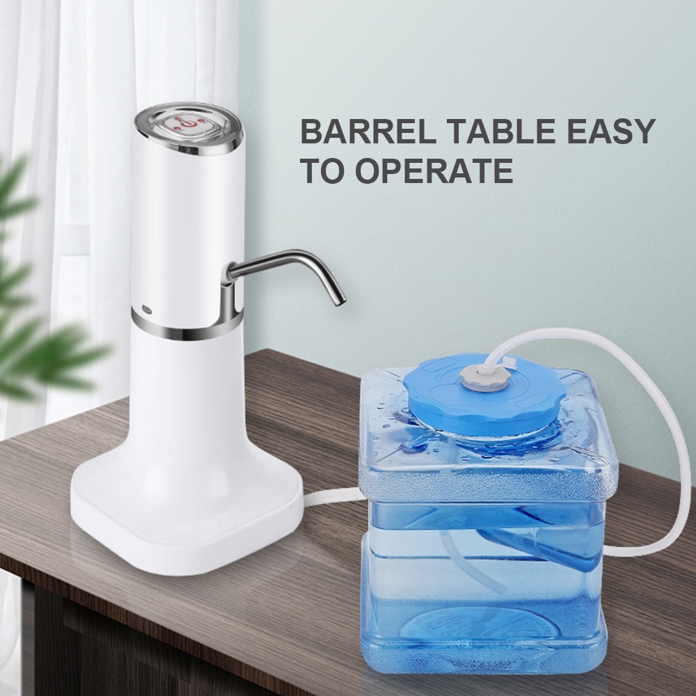 Elektrisk vanddispenser vand genopladelig flaske pumpedispenser usb trådløs bærbar automatisk vandpumpe spandflaske