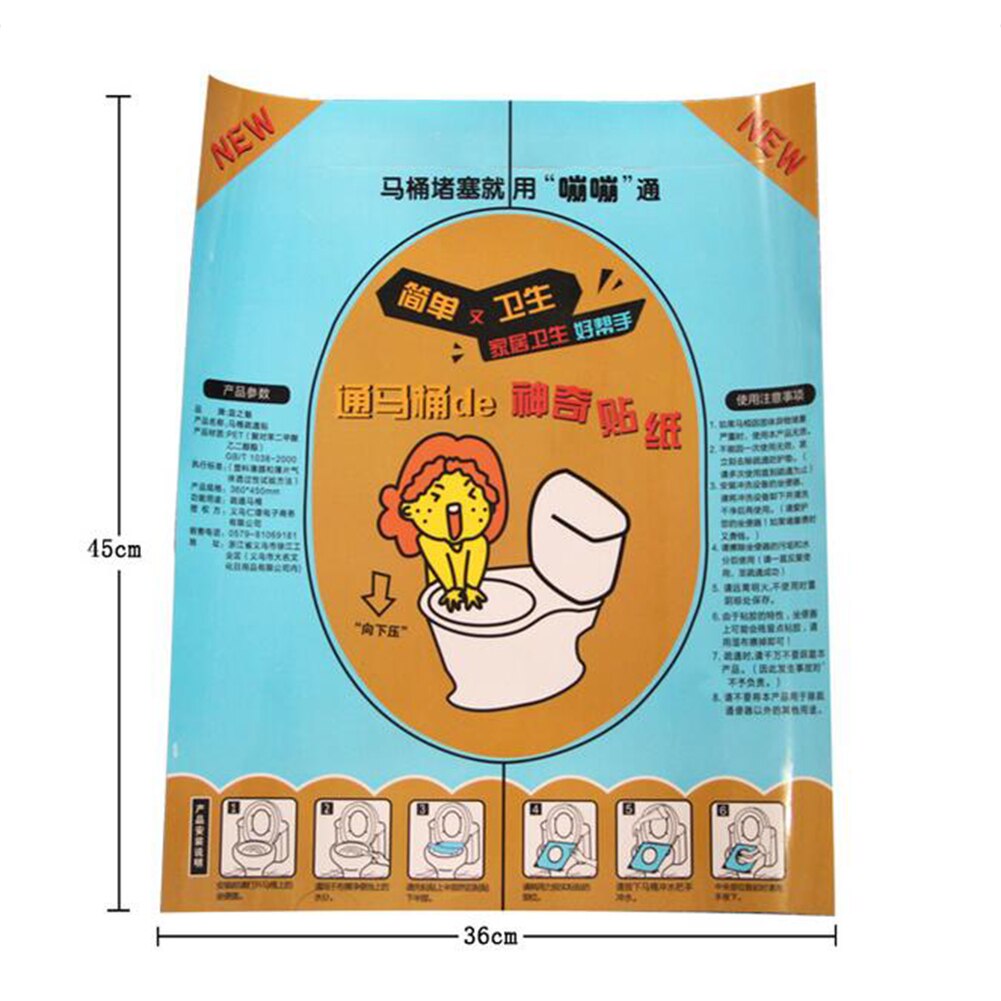 1/4Pcs Toilet Sticker Plunger PET Toilet Cleaning Tools Transparent Sticker Toilet Dredging Post Household Portable Accessories