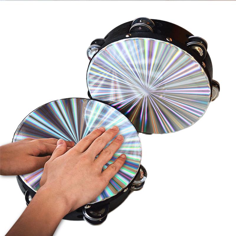 8 ''pandereta reflectante percusión Metal Jingle Iglesia banda instrumentos musicales para