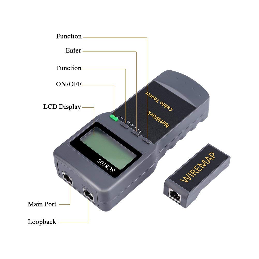 Draagbare Netwerk Lan Lengte Kabel Tester Meter Digitale Netwerk Lan Telefoon Kabel Tester &amp; Meter Met Lcd-scherm 5E 6E CAT5 RJ45