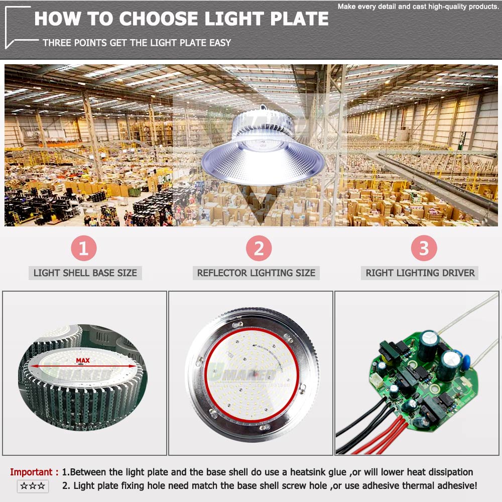 Plaque PCB LED SMD3030, Source de lumière haute baie pour éclairage commercial, industriel, marché, entrepôt, atelier, garage, lampe de remplacement, bricolage