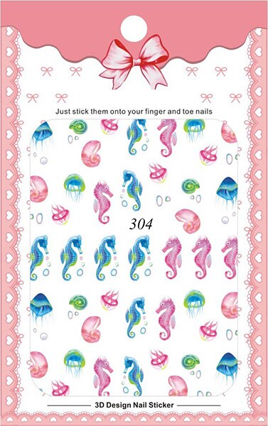 aangekomen Water Decals Nail Art Stickers kleurrijke vlinder bloem Nagels Sticker Decoraties Manicure Z0138: 304