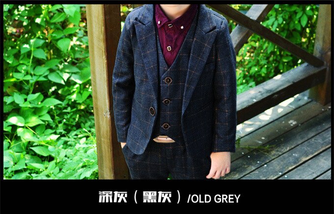 YUNJINYIYI Boys Formal Suits For Weddings England Style Man Child Blue Party Tuxedos Boys Formal Suits Blazer+Pants+Vest: three pieces set2 / 2T