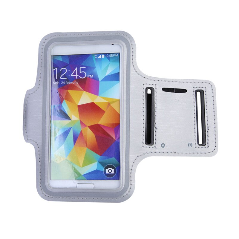 Armband voor HUAWEI Y9 /Honor 8X Sport Case Running Riem Cover Outdoor Tassen GYM Armband Bolsa: Silver