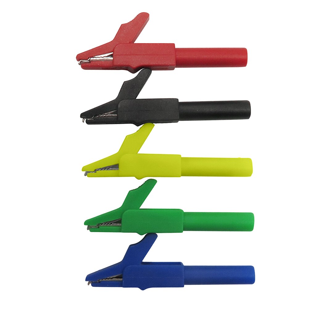 5pcs Pure Copper 30A Protecting Alligator Crocodile Clip Clamps with 4mm Banana Socket -5 Color