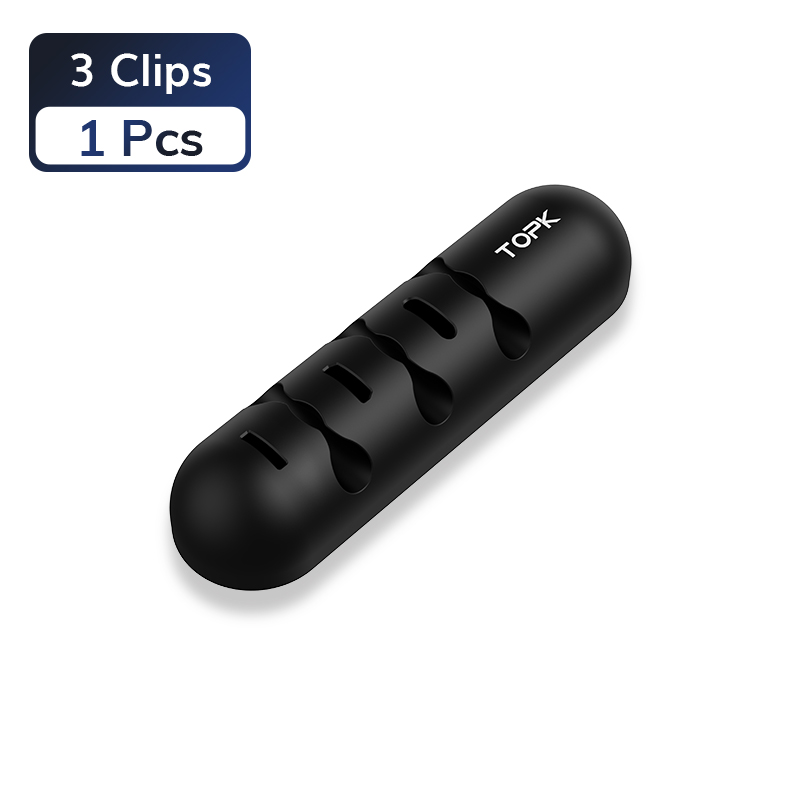 TOPK L35 Cable Organizer Magnetic Plug Box Silicone Cable Winder Flexible Cable Management Clips for Mouse Earphone: silver
