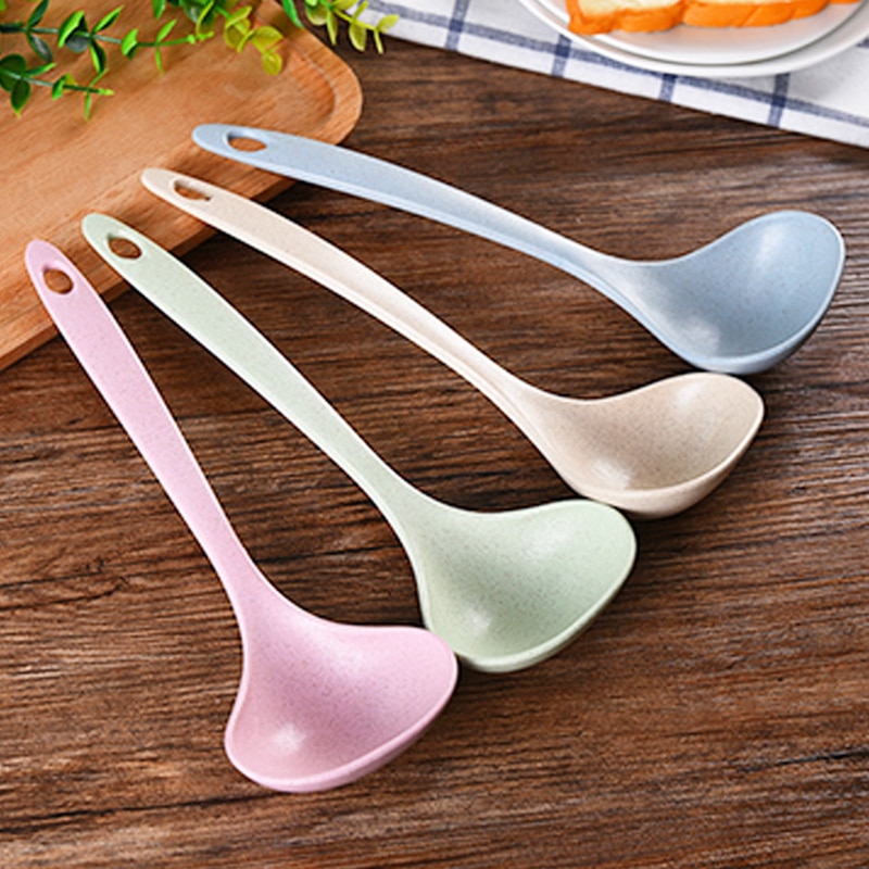 Degradable Tableware Eco-friendly Wheat Straw Spoon Cutlery Home Meal Tableware Soup Spoon Kitchen Cookware Kitchen Supplies
