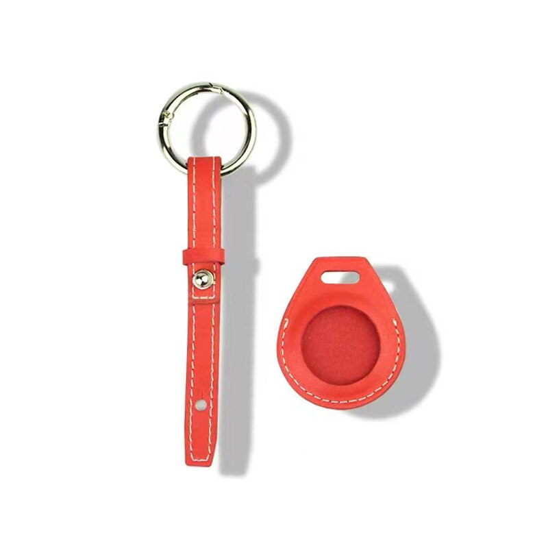 Fashionl Uxurious Shockproof Beschermhoes Voor Apple Airtag Lederen Hangable Sleutelhanger Bagagelabel Bag Charm Loop