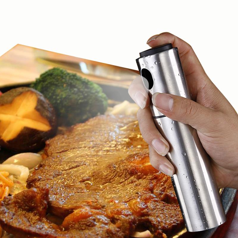 Draagbare Praktische Rvs Olie Injector Olive Spuiten Olie Fles Spuit Pot Kookgerei Keuken Gereedschap