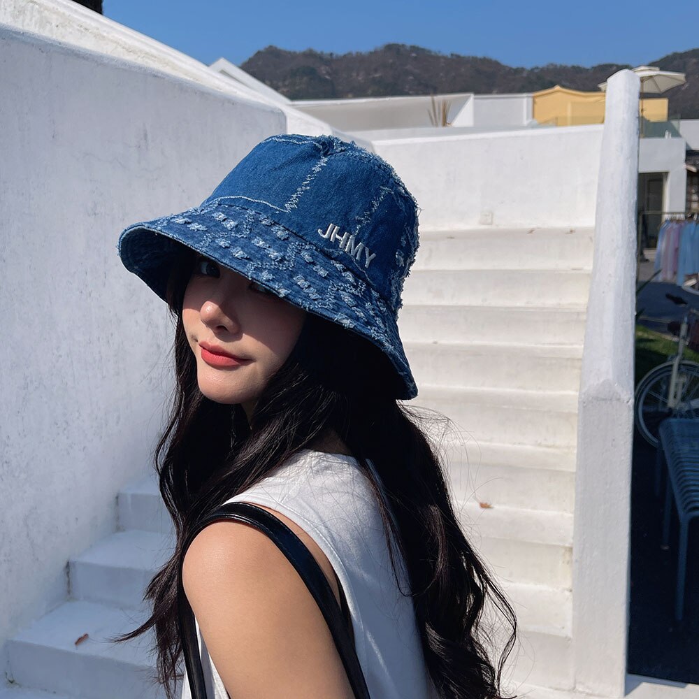 Patchwork sun hats cowboy hats Bucket hat straw cowboy hat Women's bucket hat Cowboy clothes women's hats for men hip hop caps