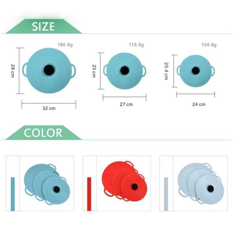 Tapa elástica de silicona reutilizable, tapa Universal para olla, cuenco, sartén, comida fresca