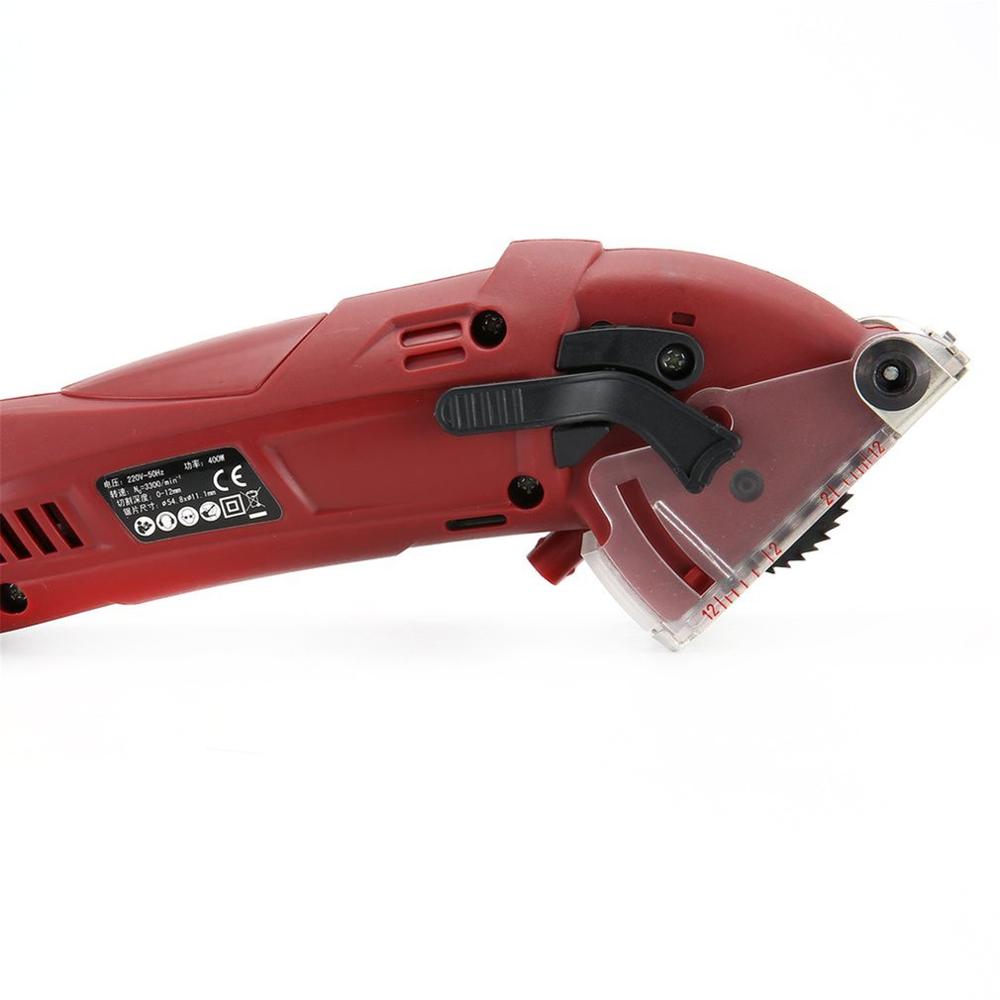 Mini sierra Circular de 400W, sierra eléctrica multifunción, 6 cuchillas, herramientas eléctricas con guía de profundidad, tubo protector de hoja de polvo en caja