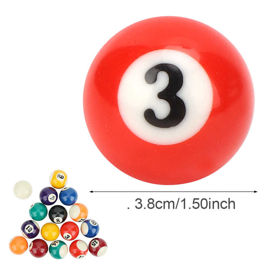 16 stk børne billard bordkugler sæt 38mm harpiks små pool kø bolde komplet sæt legetøj mini pool bord tilbehør