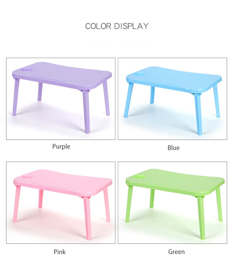 Folding Laptop Table Notebook Desk Breakfast Serving Bed Trays Adjustable Foldable with Flip Top and Legs Computer Desk Stand