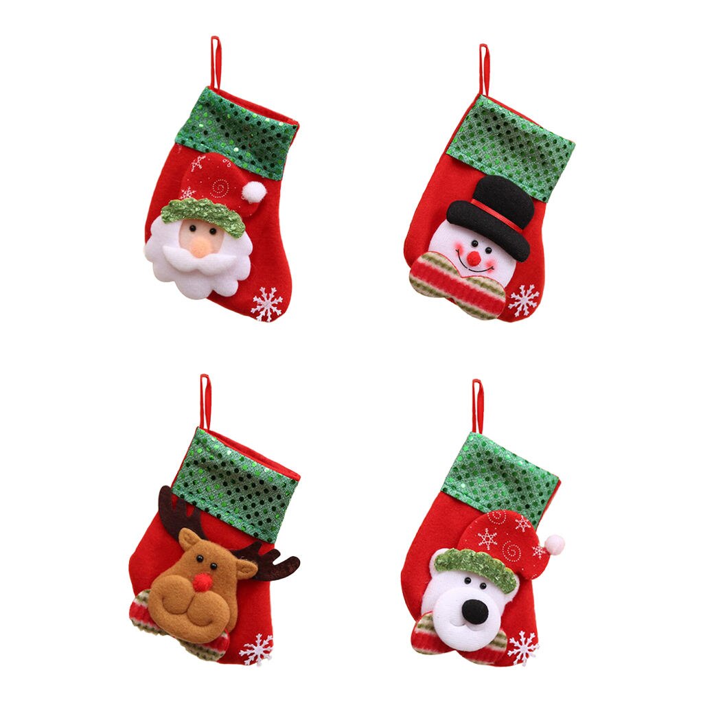 Kerst Kousen Non-woven Santa Sneeuwpop Beer Schoorsteenmantel Ing
