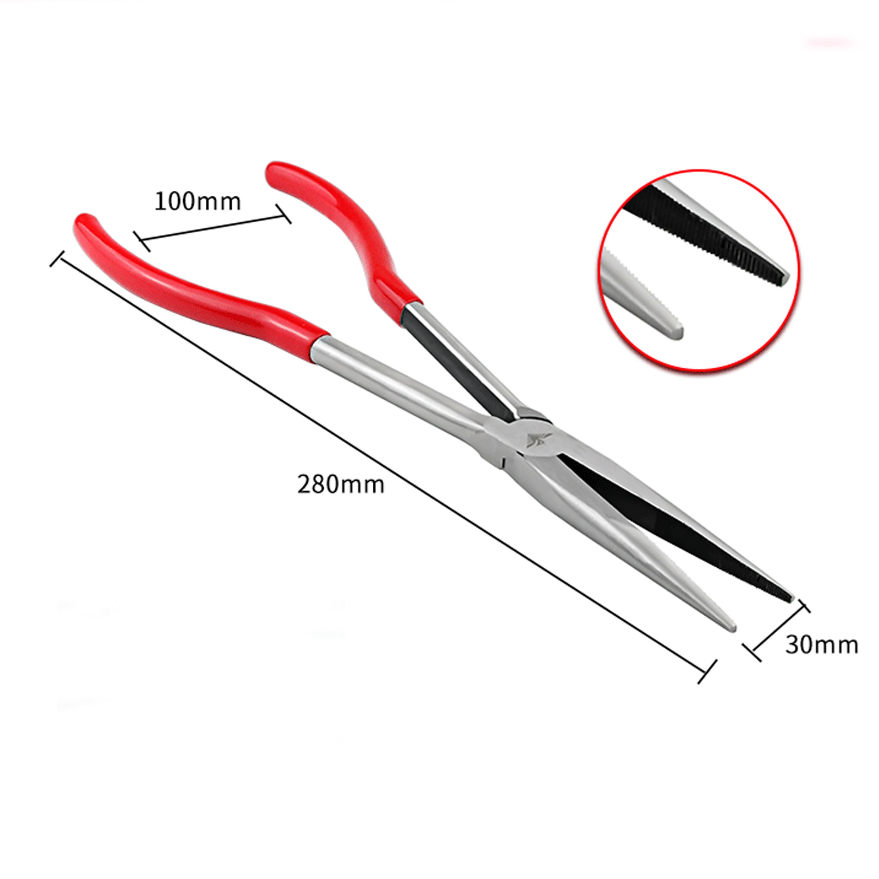 Smeltkroes Tang Met Rubberen Handvat Voor Melting Quartz Silica Smeltkroes Schotel Kom Rvs Tang Voor Sieraden Maken: Straight