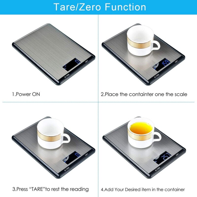 5/10Kg Kitchen Scale Stainless Steel Weighing Scale Food Diet Postal Balance Measuring LCD Electronic Scales