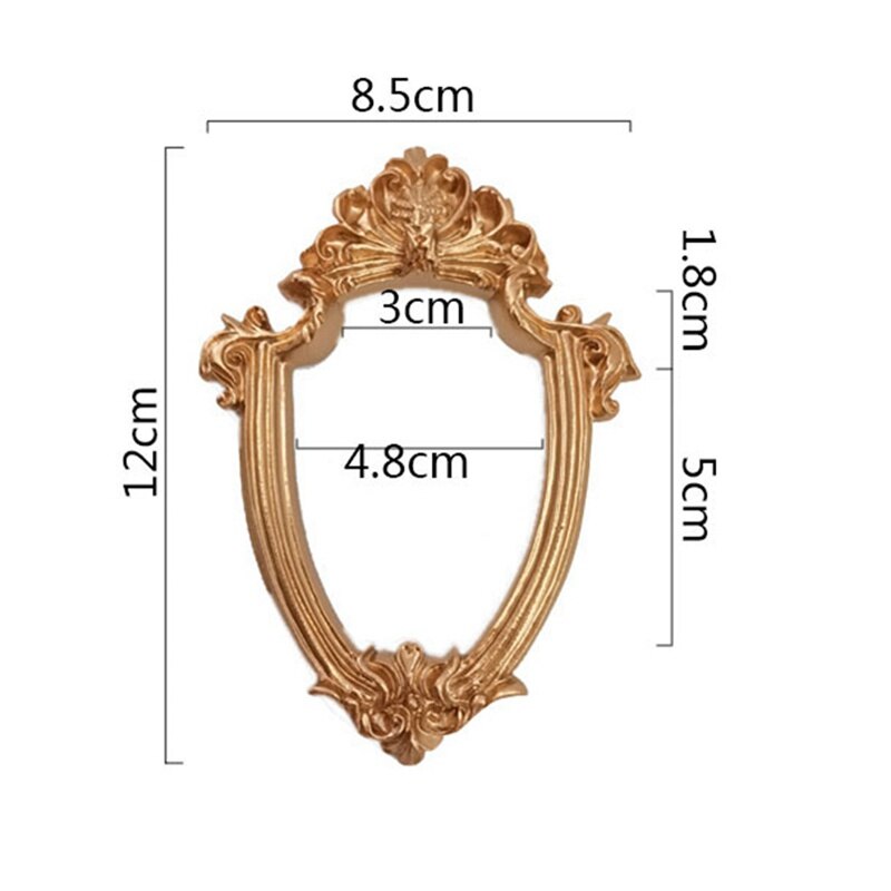 Retro Gouden Hars Mini Fotolijst Ornamenten Vintage Kleine Sieraden Positionering Frame Sieraden Display Props Woondecoratie: 5