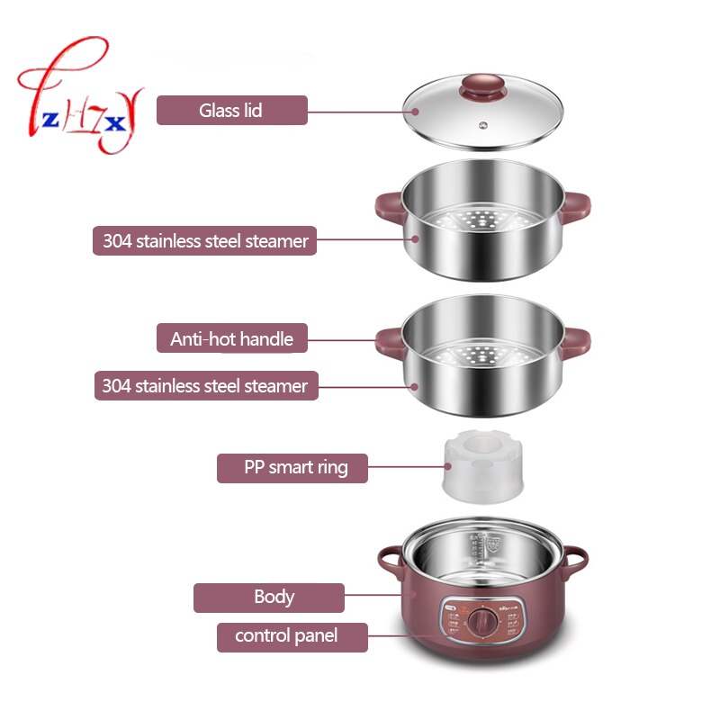 Electric steamer 8L Bun Warmer 800W Cooking Appliances Food Warmer Steamed Steamer Electric Steamer 220V 1pc