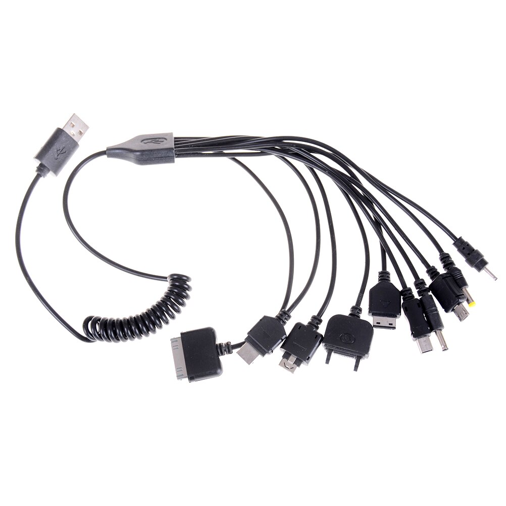 10 i 1 usb multilader uttrekkbar telefonkabel til telefon til htc universell