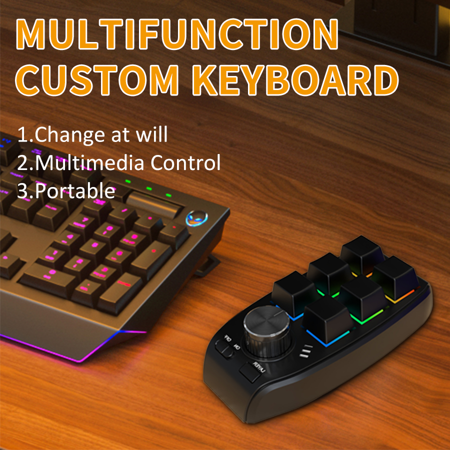 USB Macro Custom Mini-toetsenbord Bluetooth 6 toetsen 1 knop Programmering DIY Mechanische Macropad Gaming Tekening Schakelaar -swap toetsenbord