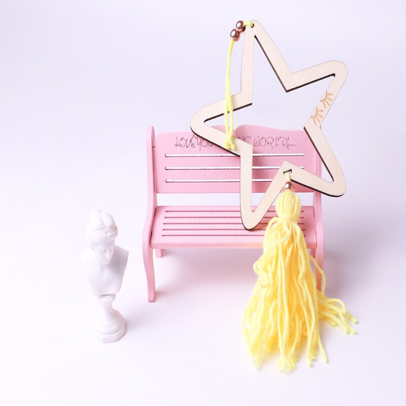eins nordisch Holz quaste Sterne Dekor Banner Baby Zimmer Dekoration Bettwäsche Stoßstangen freundlicher Party Fahnen freundlicher Mädchen Zimmer Dekor: Gelb