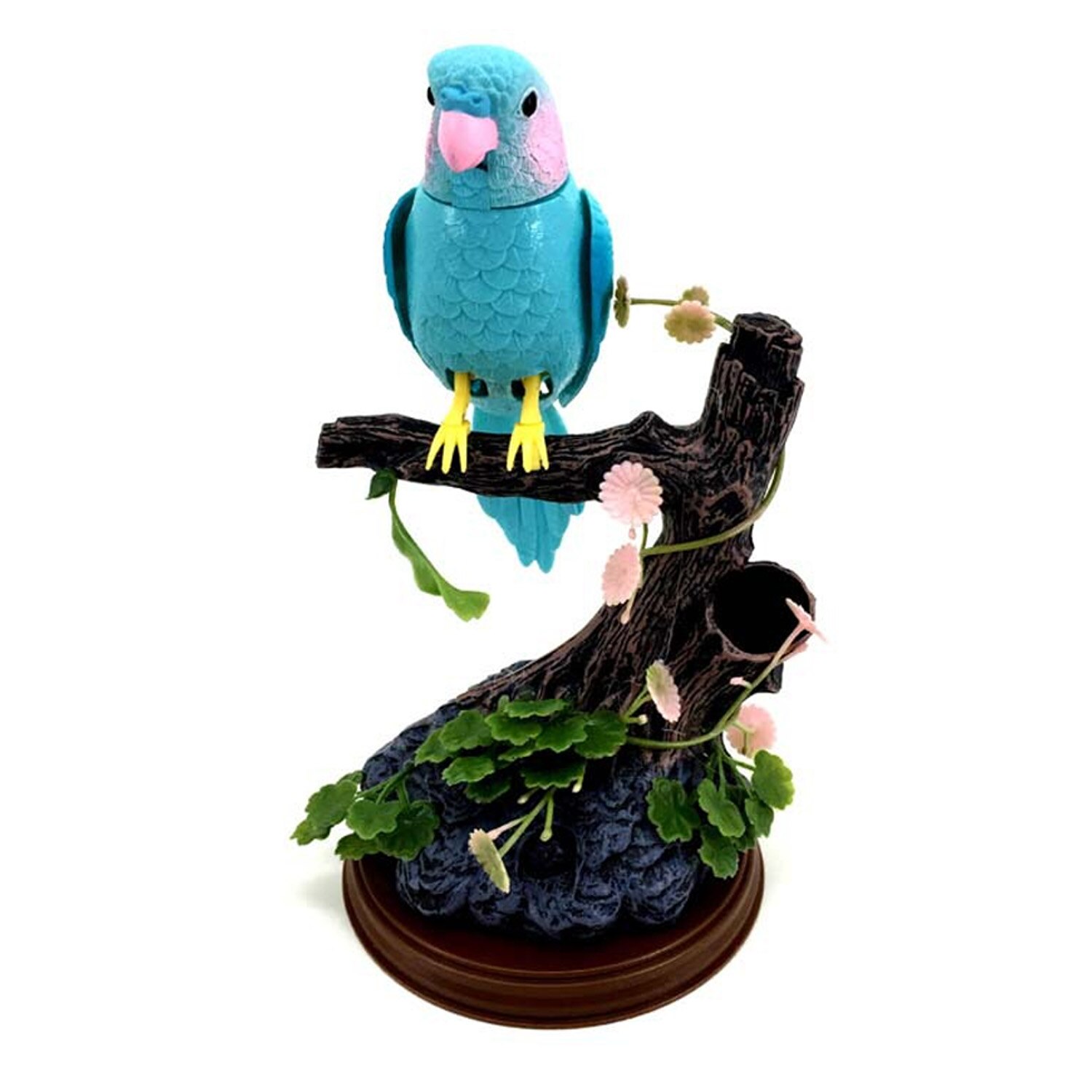 Śliczne głos kontrola dźwięku mówiący ptak elektroniczny zwierzak powtarzając papuga ołówek uchwyt pojemnik biuro w domu dekoracja stołu: niebieski