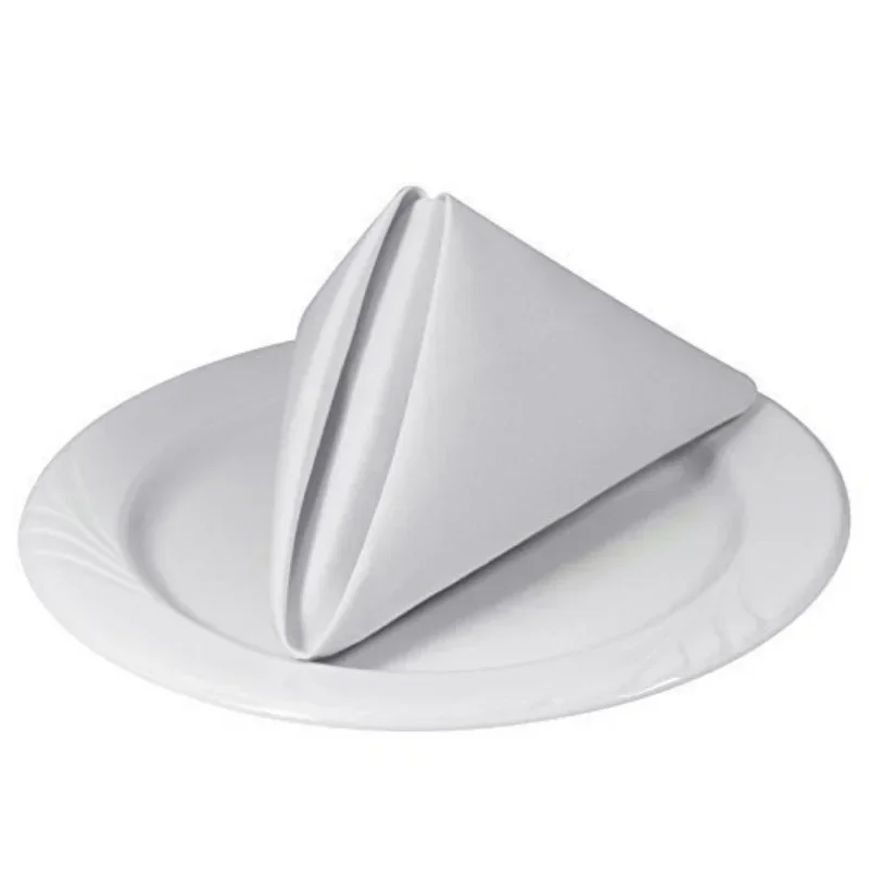 12 st 100%  bomullsrestaurangmiddagsdukar linne vita 50 x 50cm premium hotellservetter