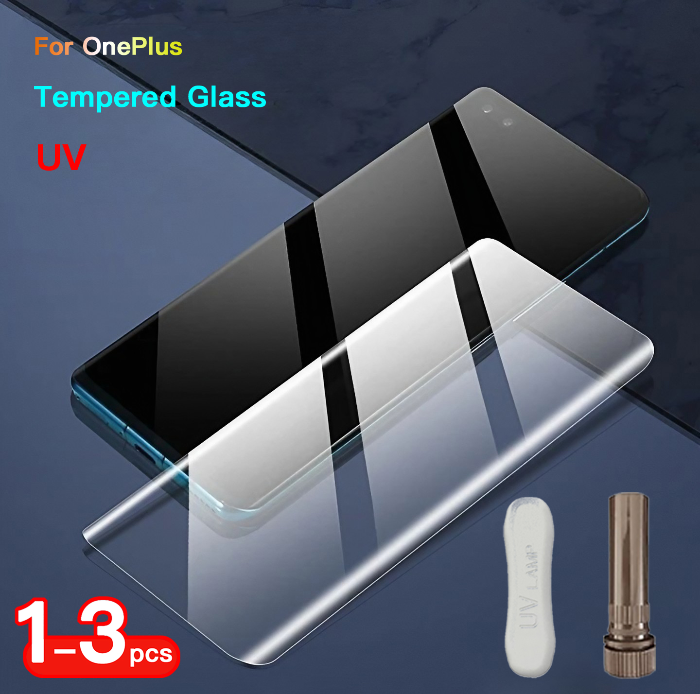 1-3PCS 9H UV Tempered Glass for OnePlus 13 12 11 10 9 8 7 7T Pro Full Surface Coverage Film for OnePlus13 Screen Protector