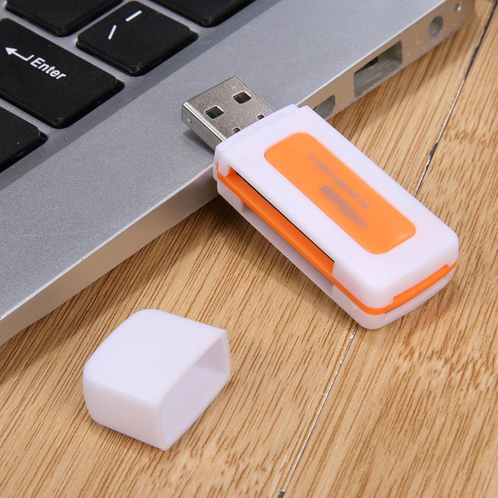 Mini USB2.0 4 Card Slots Smart Card Reader SD/MMC TF MS M2 Multi Memory Cardreader for Computer PC Laptop