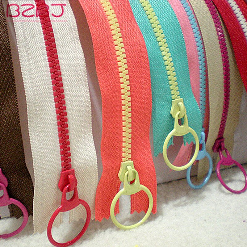 DONYAMY 10Pcs 15cm/20cm 3# Closed End Resin Zippers 10 Colors Pull Ring Zipper Head DIY Sewing Bag Garment Zipper