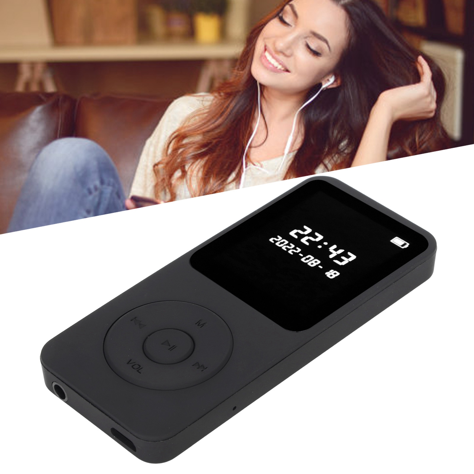 Mp3 mp4- player bluetooth , 5.0 ultra-thin digital lcd 1,77- -inch screens, built-in hd speakers, portable hi-fi music player,  mp3-- player