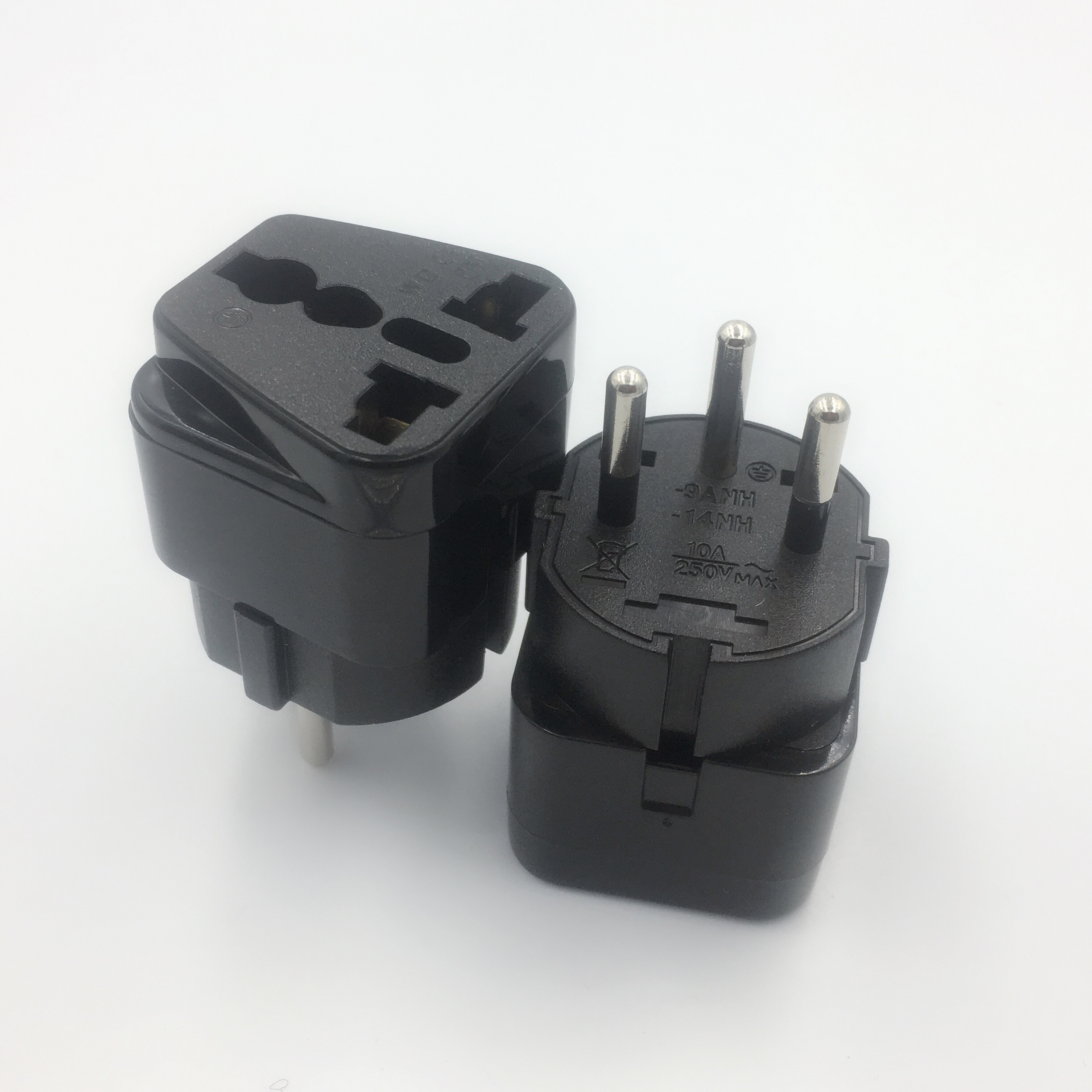 Universal Negro cobre 10A 250V UE EE. UU. Reino Unido AU Japón Suiza Alemania Francia a Israel Egipto Pakistán Medio Oriente adaptador enchufe tipo H