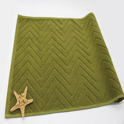 Cotton Towel-Shaped Ant-slip Bath Mat Entrance Doormat Machine Washable Toilet Bathtub Floor Mats 45x75cm: green wave