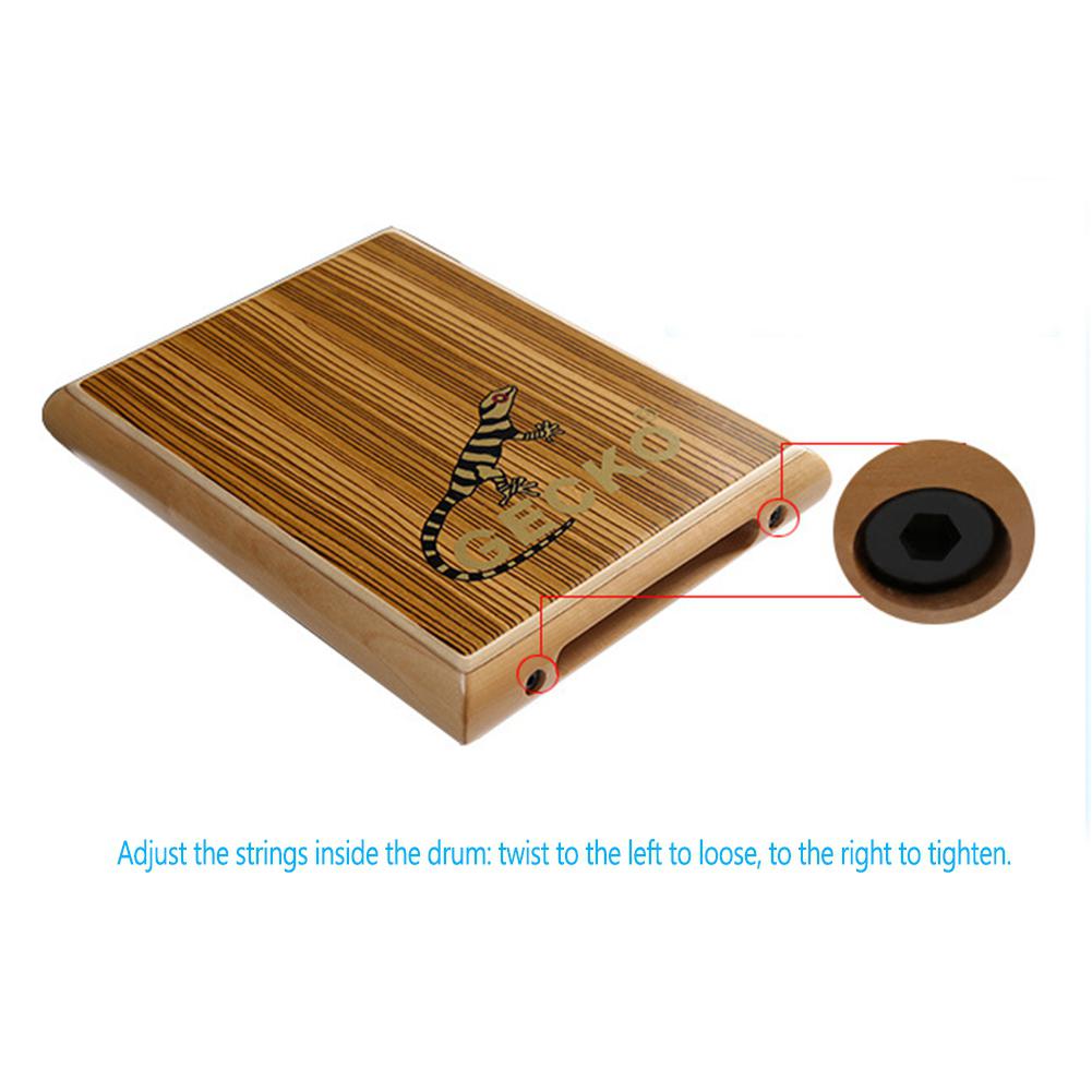 GECKO Cajon tambour de voyage, boîte compacte, tambour plat en bois, Instrument de Percussion avec clé réglable, sac de transport
