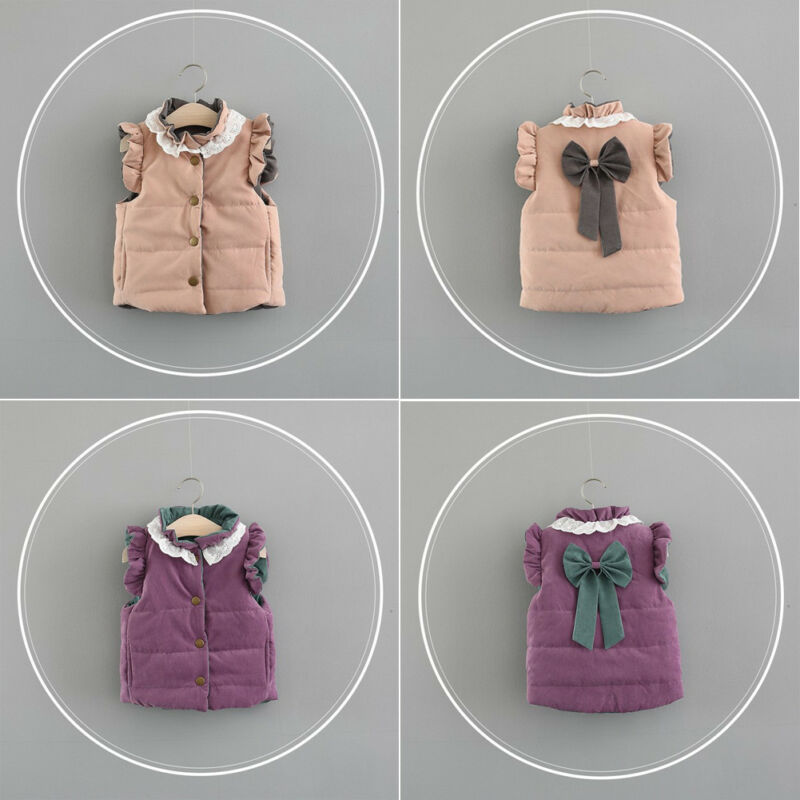 Herbst Winter Süße Baby Mäntel Mädchen Kleinkind Mantel Neugeborenen Jacke Rüschen Ärmelloses Verdicken Weste Oberbekleidung Weste 0-4T