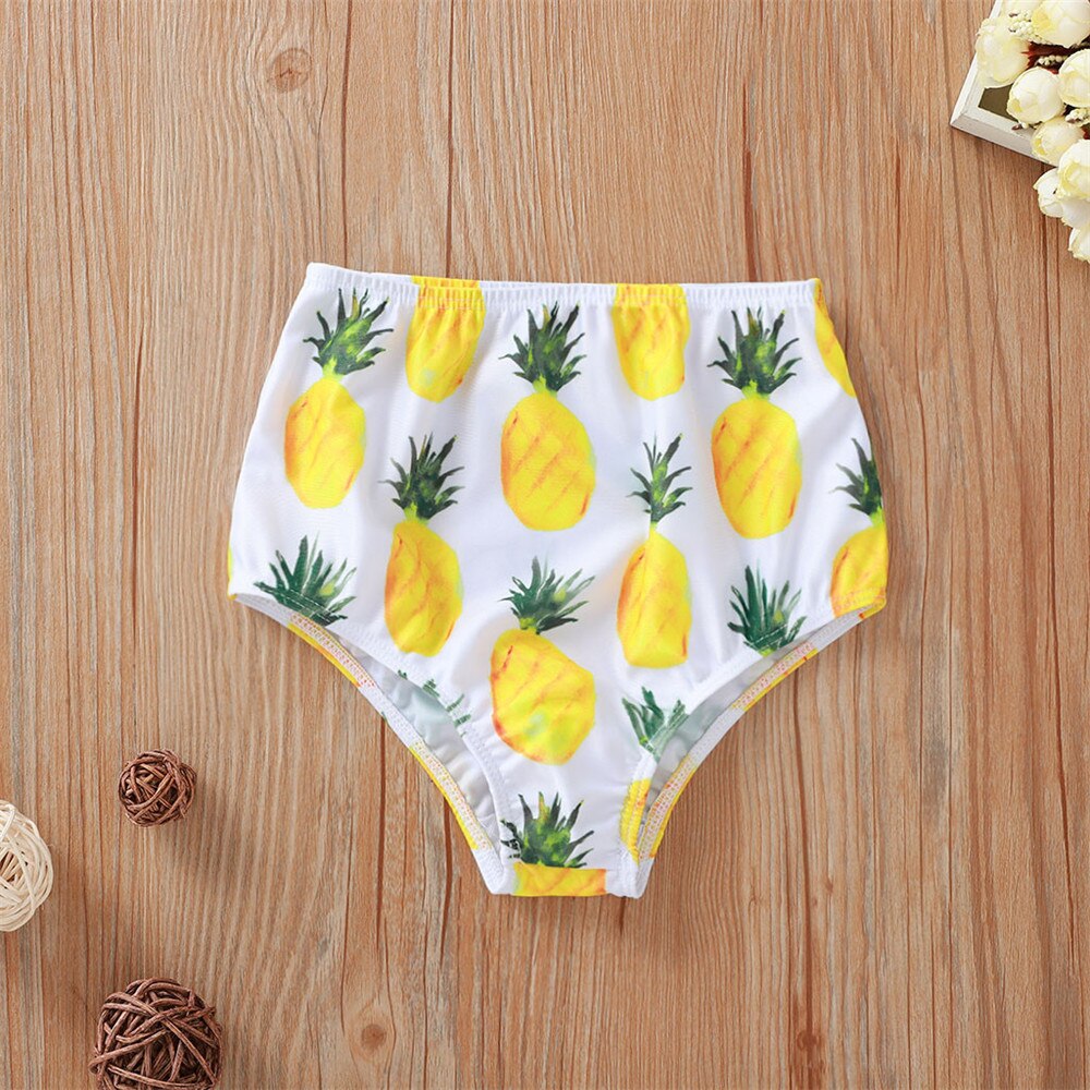 Kinderen franje off-schouder top ananas print shorts zwembroek hoofdband swim suit Baby Ananas Print Badmode Bikini