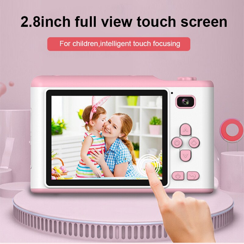 Kids Camera Mini Kinderen Draagbare Foto Video Digitale Camera 2.8in Full Hd Touch Screen Kind Camera Voor Kinderen 18MP Dual lens