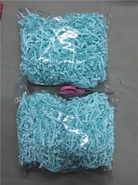2 poser raffia strimlet krøllet papir konfetti boks fyllmateriale bursdag bryllupsfest rekvisita: Blå