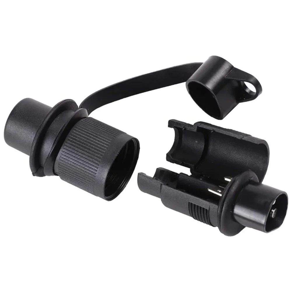 Socket 3-hole Socket 3 Socket Connector Truck Tractor 12V 12v 3 Pin Trailer Plug 12V Black Brand Plastic Truck Tractor