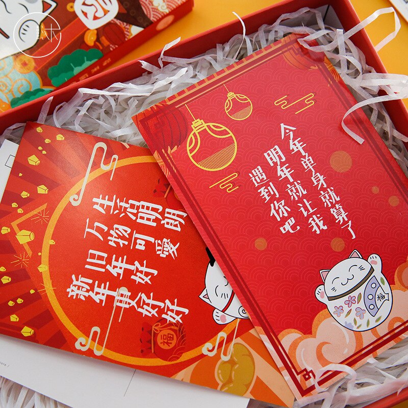 30Sheets/Set Lucky Cat Stijl Postkaart/Wenskaart/Boodschap Kaart/Kerst En Nieuwjaar