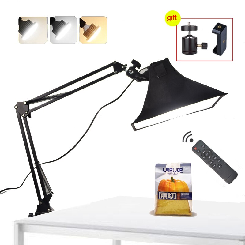 Fotografie Telefon Desktop Suspension Arm Halterung + 35W LED Lampe + Reflektor Softbox Kontinuierliche Beleuchtung Kit Für Foto Video schießen