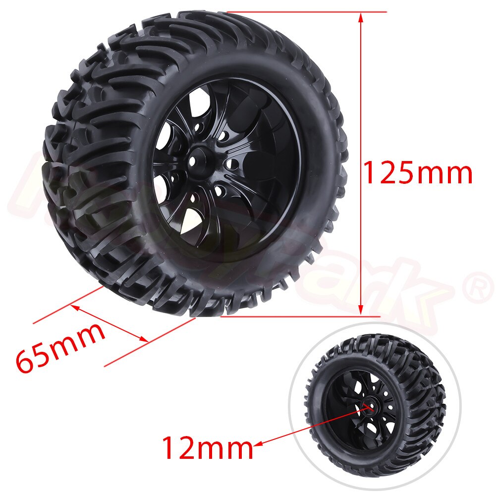 4 stuks RC Rubber Banden en Wielen met Spons voor RC 1/10 Schaal Modellen RC Auto HSP Off Road Monster truck 94111 94108 94188