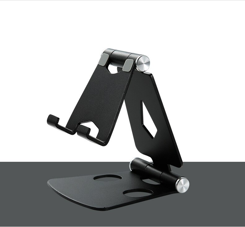 K-star foldbar aluminiumslegering mobiltelefonholder bærbar mobiltelefon desktop aluminiumslegering: Sort