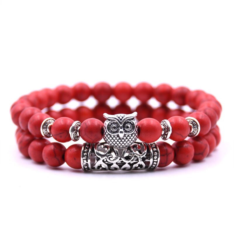 2 Stks/set Mode Paar Tijgeroog Steen Armbanden Armbanden Klassieke Zwart Wit Natuurlijke Lava Stenen Charm Bead Armband Vrouwen Mannen: 2